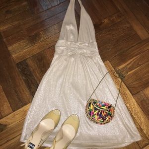 SOLD!!Alice+Olivia sexy gold halter dress. Size XS